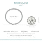 925 Sterling Silver Classic Square Buckle Bracelet Retro Braided Chain Link For Women Platinum Plated Fine Jewelry