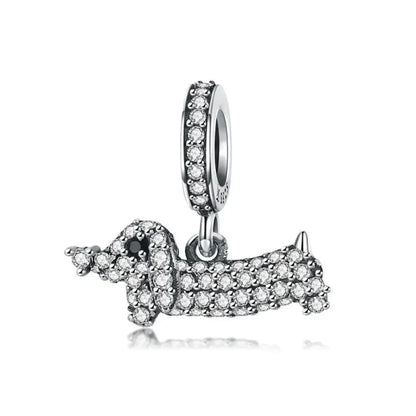 925 Sterling Silver Clear 5A Crystal Collection Family Heart Cross Charm Beads for Bracelet & Necklace Pendant - Scc709
