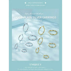 14K White Gold Plated 925 Sterling Silver Hoop Earrings Stylish And Hypoallergenic Jewelry For Women