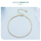 Exquisite 925 Sterling Silver Adjustable Tennis Bracelet Platinum Plated With Clear 3Mm Cubic Zirconia Bracelets