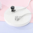 Radiant Blue Flower Clasp Sterling Silver Bracelet Charm Bracelets