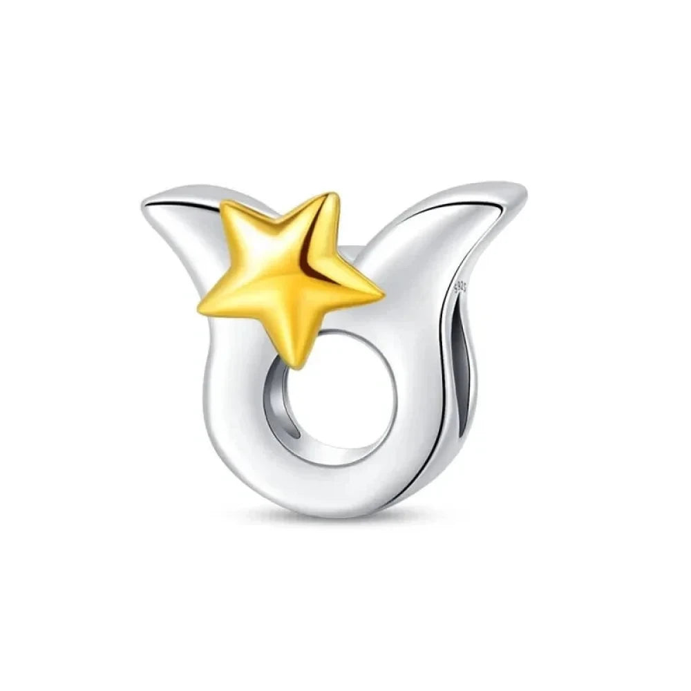 Delicate 925 Silver Zodiac Charm: Personalize Your Bracelet with your Constellation - Taurus - Charms