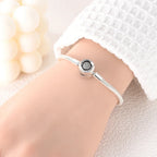 Elegant Sterling Silver Rose Clasp Snake Chain Bracelet Charm Bracelets