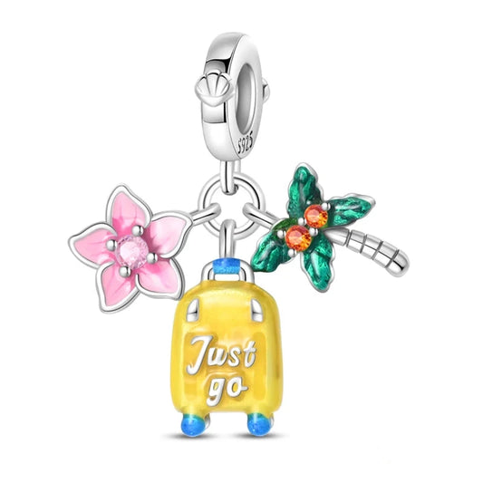 Paradise Found Sterling Silver Travel Charm - Charms