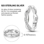 Twisted Elegance Sterling Silver Cubic Zirconia Ring Rings