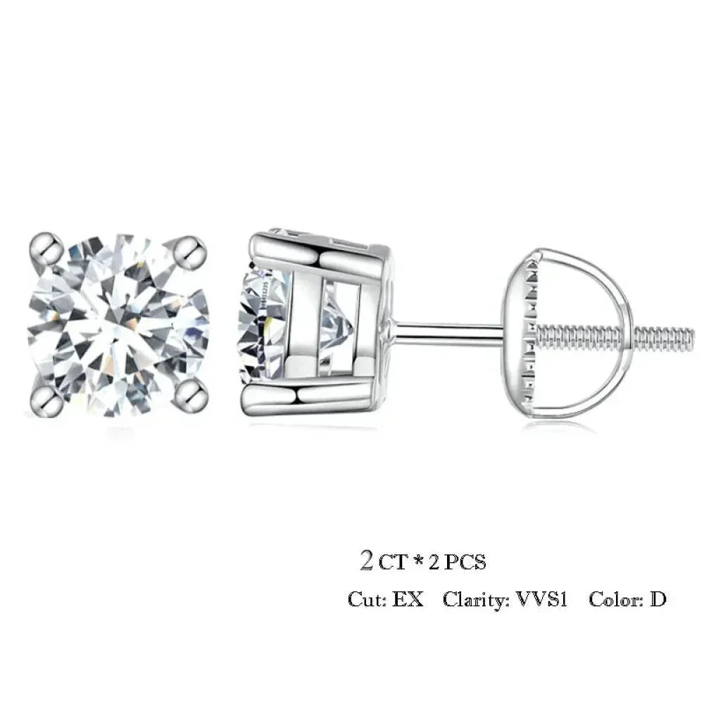 Breathtaking Moissanite Heart Stud Earrings | 925 Sterling Silver - 2.0Ct X 2