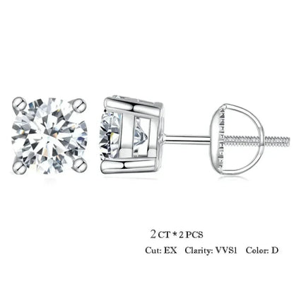 Breathtaking Moissanite Heart Stud Earrings | 925 Sterling Silver - 2.0Ct X 2