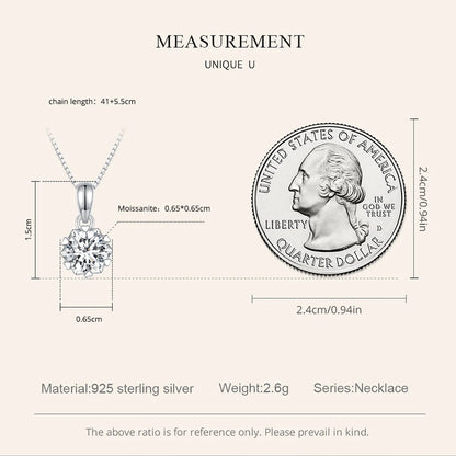 Stellar Shine 1ct Moissanite Sterling Silver Pendant Necklace - Necklaces