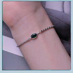Elegant Green Zircon Chopin Sterling Silver Bracelet Bracelets
