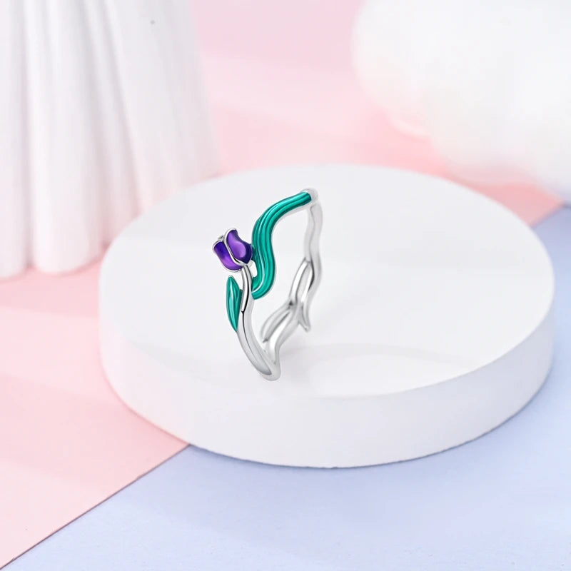 Enchanting Tulip Sterling Silver Ring - Rings