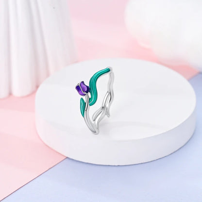 Enchanting Tulip Sterling Silver Ring - Rings