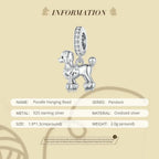 Genuine 925 Sterling Silver Pet Dog Charm For Bracelet Poodle Dachshund Pendant Charms