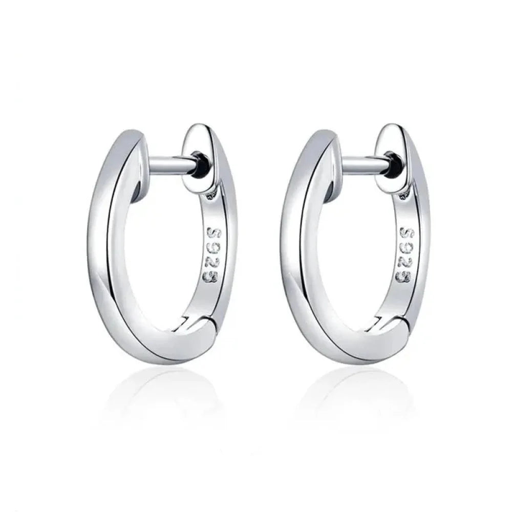 Genuine Sterling Silver Hoop Earrings - Elegant Rose Gold Color - Women’s Fashion jewellery SCE808