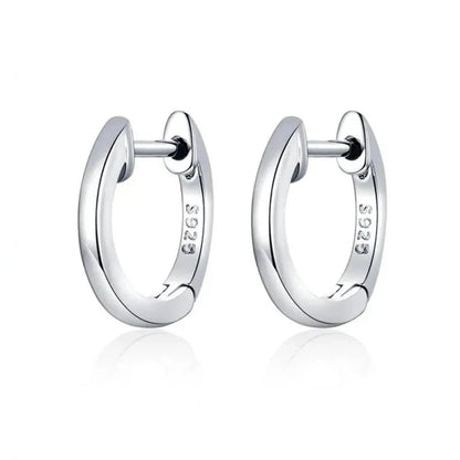 Genuine Sterling Silver Hoop Earrings - Elegant Rose Gold Color - Women’s Fashion jewellery SCE808
