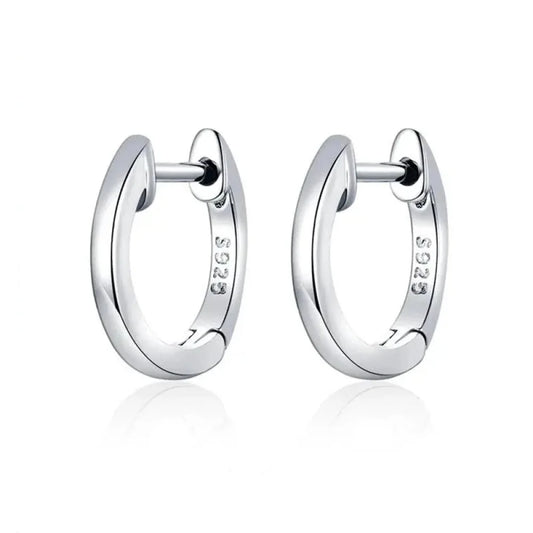 Genuine Sterling Silver Hoop Earrings - Elegant Rose Gold Color - Women’s Fashion jewellery SCE808
