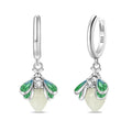 Magical Glow Firefly Sterling Silver Hoop Earrings Drop