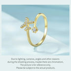 Genuine 925 Sterling Silver Flying Plane Open Adjustable Ring With Clear Cz Fine Jewelry Rings