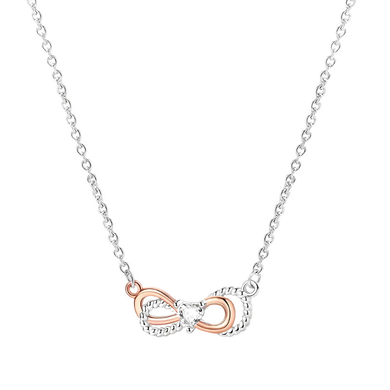 Endless Love Sterling Silver Infinity Bow Pendant Necklace Necklaces