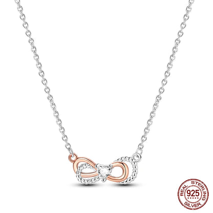 Endless Love Sterling Silver Infinity Bow Pendant Necklace - Necklaces
