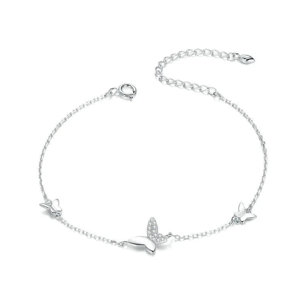 Delicate Sterling Silver Butterfly Bracelet - A Symbol of Freedom and Transformation - Bracelets