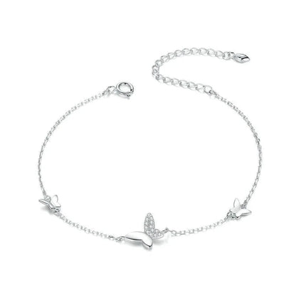 Delicate Sterling Silver Butterfly Bracelet - A Symbol of Freedom and Transformation - Bracelets
