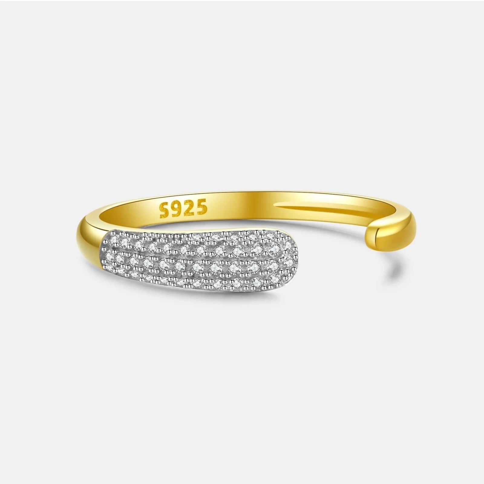 Adjustable Sterling Silver Zircon Ring - Rings