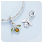 Buzzing With Charm: 925 Silver Lemon Bee Pendant For Bracelets & Bangles Charms