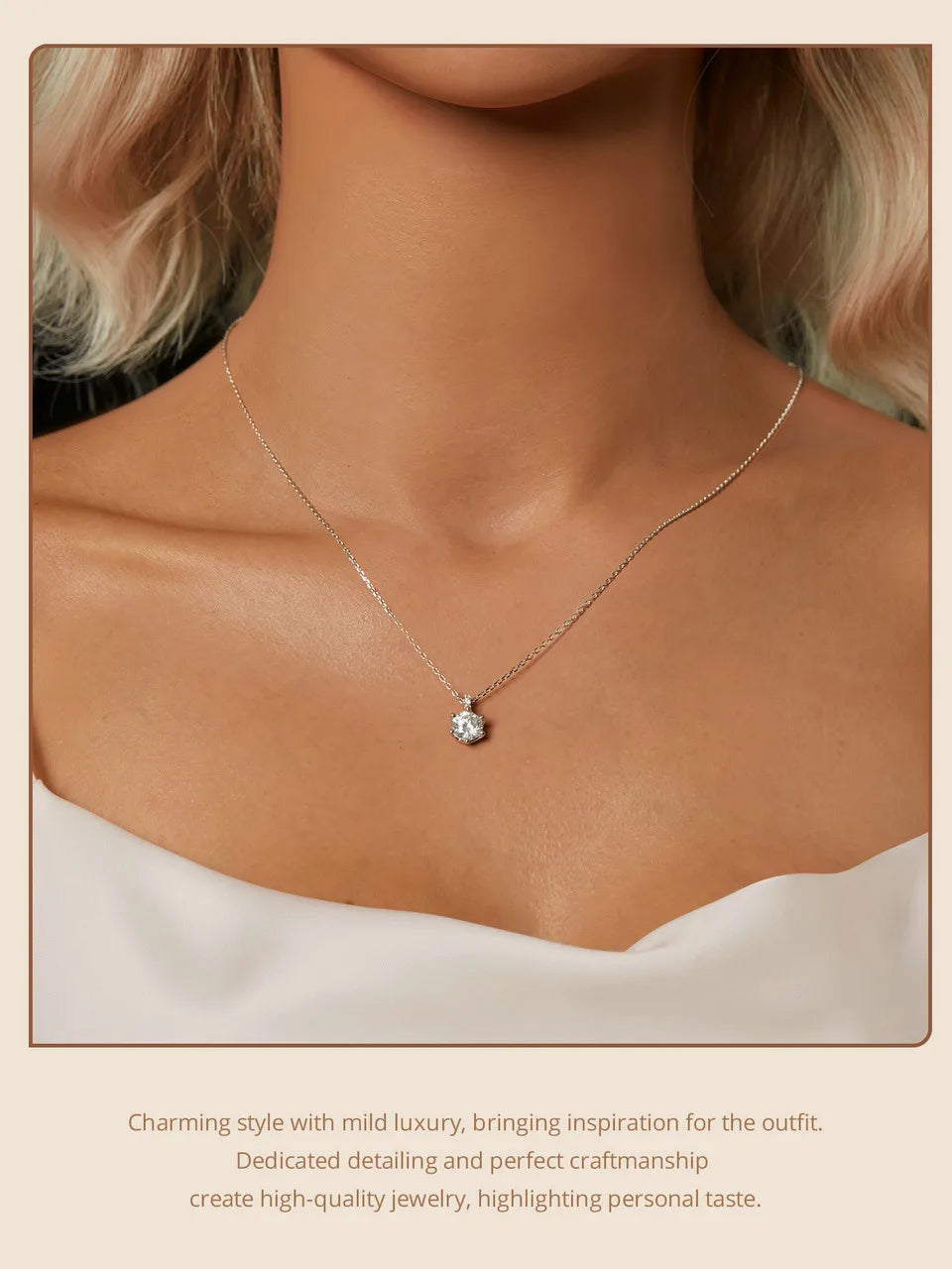 Glamorous Gem 1ct Moissanite Sterling Silver Pendant Necklace - Necklaces