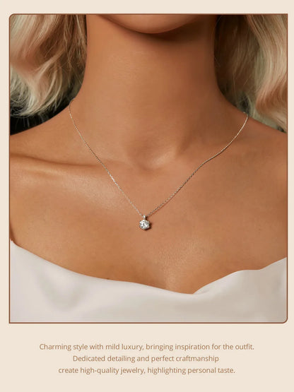 Glamorous Gem 1ct Moissanite Sterling Silver Pendant Necklace - Necklaces