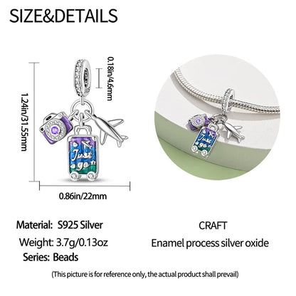 Adventure Awaits Sterling Silver Travel Charm - Charms