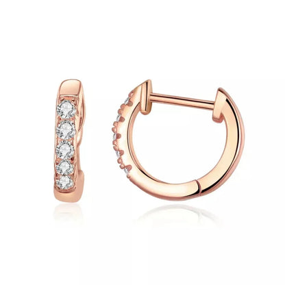 Stunning 925 Sterling Silver Small Hoop Earrings - Chic and Timeless - Rose Gold / 8 Mm