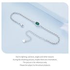 Elegant Green Zircon Chopin Sterling Silver Bracelet Bracelets