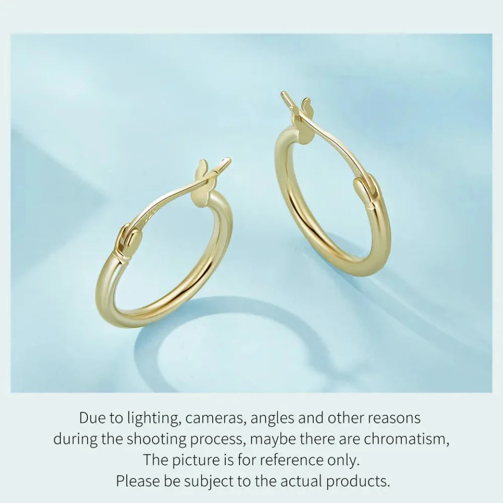 14K White Gold-Plated 925 Sterling Silver Hoop Earrings - Stylish and Hypoallergenic jewellery for Women