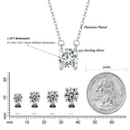 Radiant 1ct Moissanite Sterling Silver Pendant Necklace Necklaces