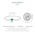 Elegant Green Zircon Chopin Sterling Silver Bracelet Bracelets