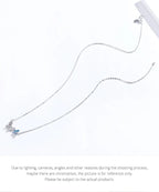 Soar with Style: Blue Zircon Korean Style Sterling Silver Butterfly Necklace Necklaces