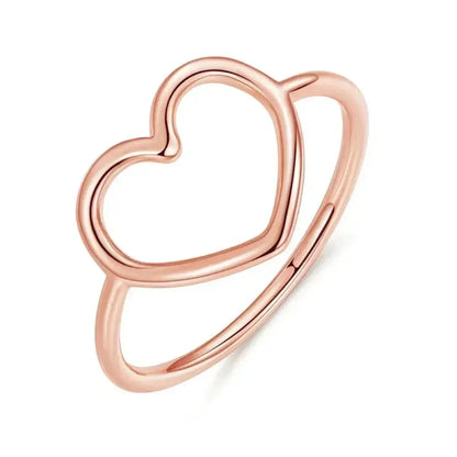 Exquisite 925 Sterling Silver Heart Rings for Women - Romantic Statement jewellery - Rose Gold / 5