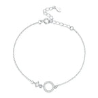 Chic 925 Sterling Silver Simple Ring Bracelet Fine Jewelry For Women Ideal Wedding Gift Bracelets