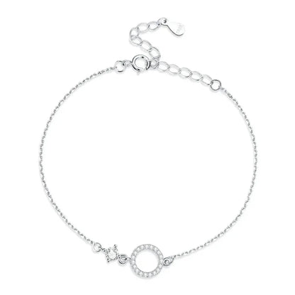 Chic 925 Sterling Silver Simple Ring Bracelet - Fine jewellery for Women Ideal Wedding Gift - Bracelets