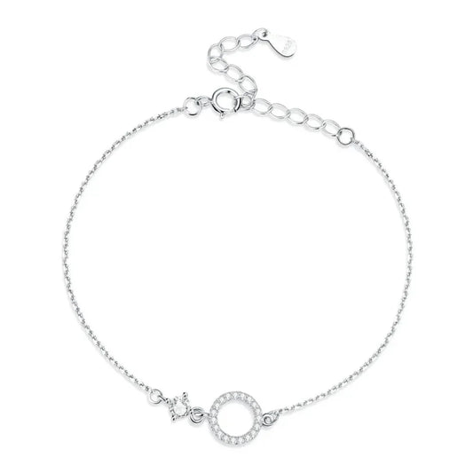 Chic 925 Sterling Silver Simple Ring Bracelet - Fine jewellery for Women Ideal Wedding Gift - Bracelets