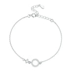 Chic 925 Sterling Silver Simple Ring Bracelet Fine Jewelry For Women Ideal Wedding Gift Bracelets