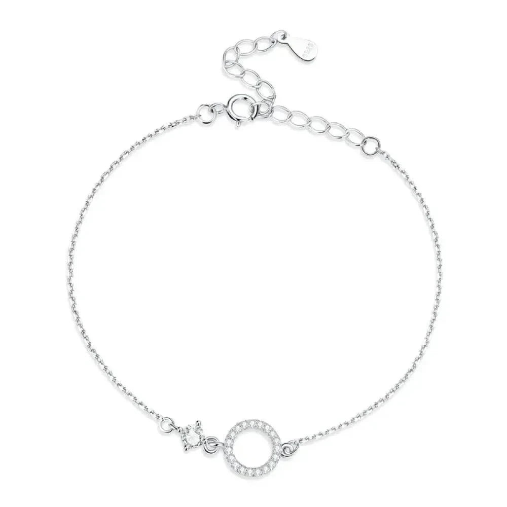 Chic 925 Sterling Silver Simple Ring Bracelet - Fine jewellery for Women Ideal Wedding Gift - Bracelets