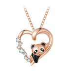 925 Sterling Silver Baby Panda Crystal Necklace | Enamel Cute Animal Charm Chain Link | Women’S Gift 17.71’’ Scn453