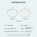 Double Layered Round Beads 925 Sterling Silver Chain Bracelet With 14K Gold Plating Bracelets