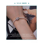 925 Sterling Silver Diy Heart Charm With Pink Zircon Bsc777 Charms