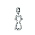 925 Sterling Silver Clear 5A Crystal Collection Family Heart Cross Charm Beads For Bracelet & Necklace Pendant Scc1162