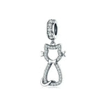 925 Sterling Silver Clear 5A Crystal Collection Family Heart Cross Charm Beads For Bracelet & Necklace Pendant Scc1162