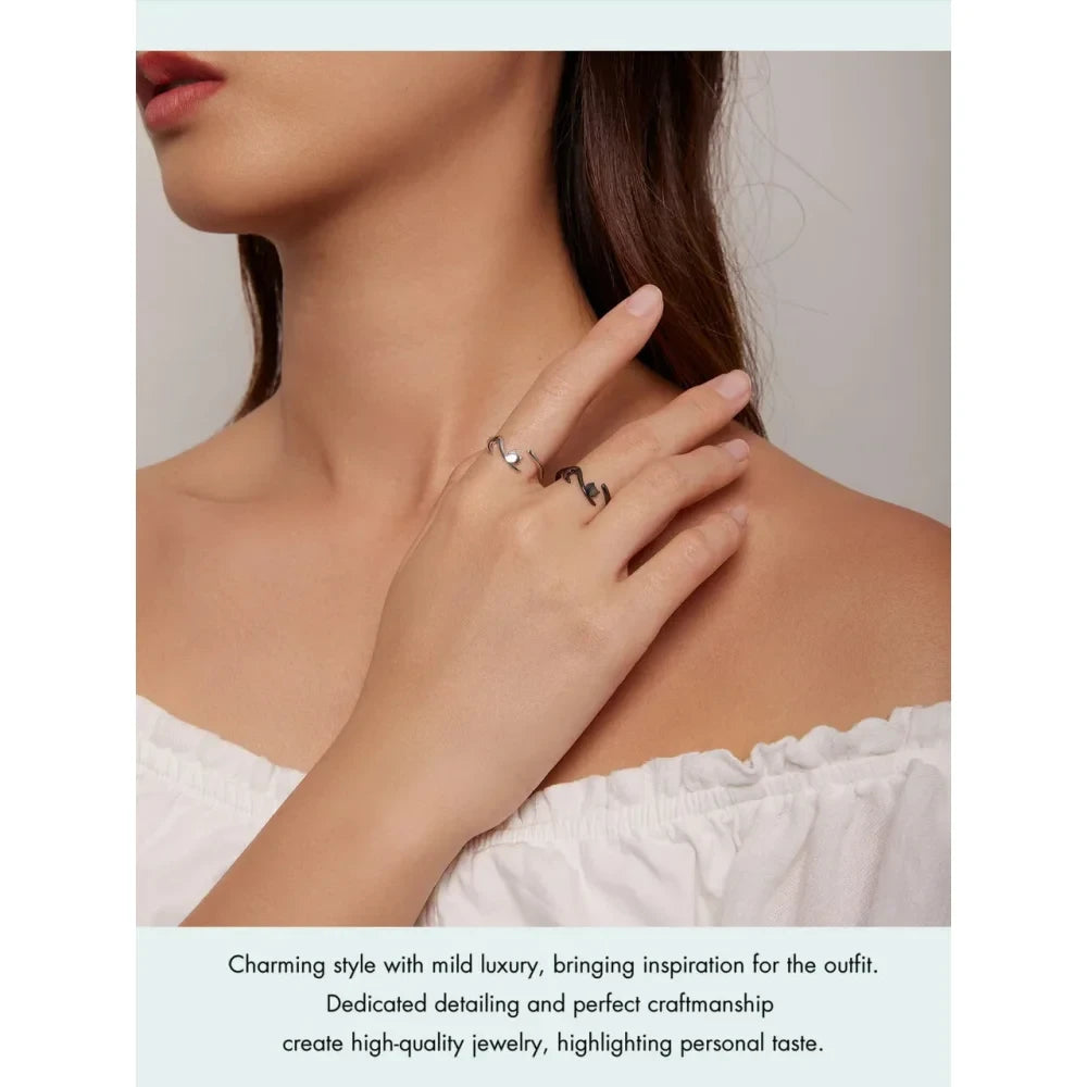 Playful Feline: Adjustable Sterling Silver Cat Ring with Long Tail - Rings
