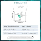 Elegant Sterling Silver Hummingbird Pendant Necklace Necklaces