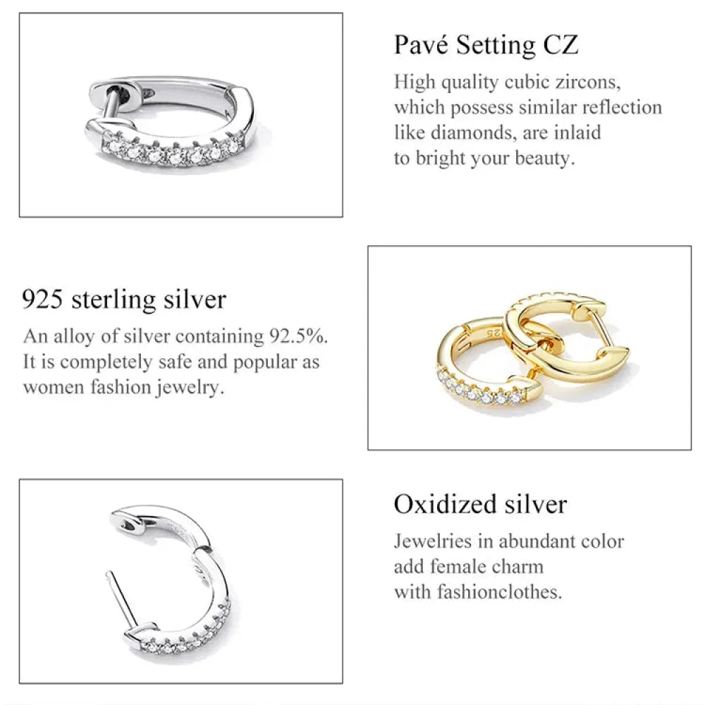 Stunning 925 Sterling Silver Small Hoop Earrings - Chic and Timeless